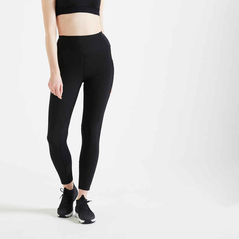 Women's High-Waisted Cardio Fitness Leggings - Black