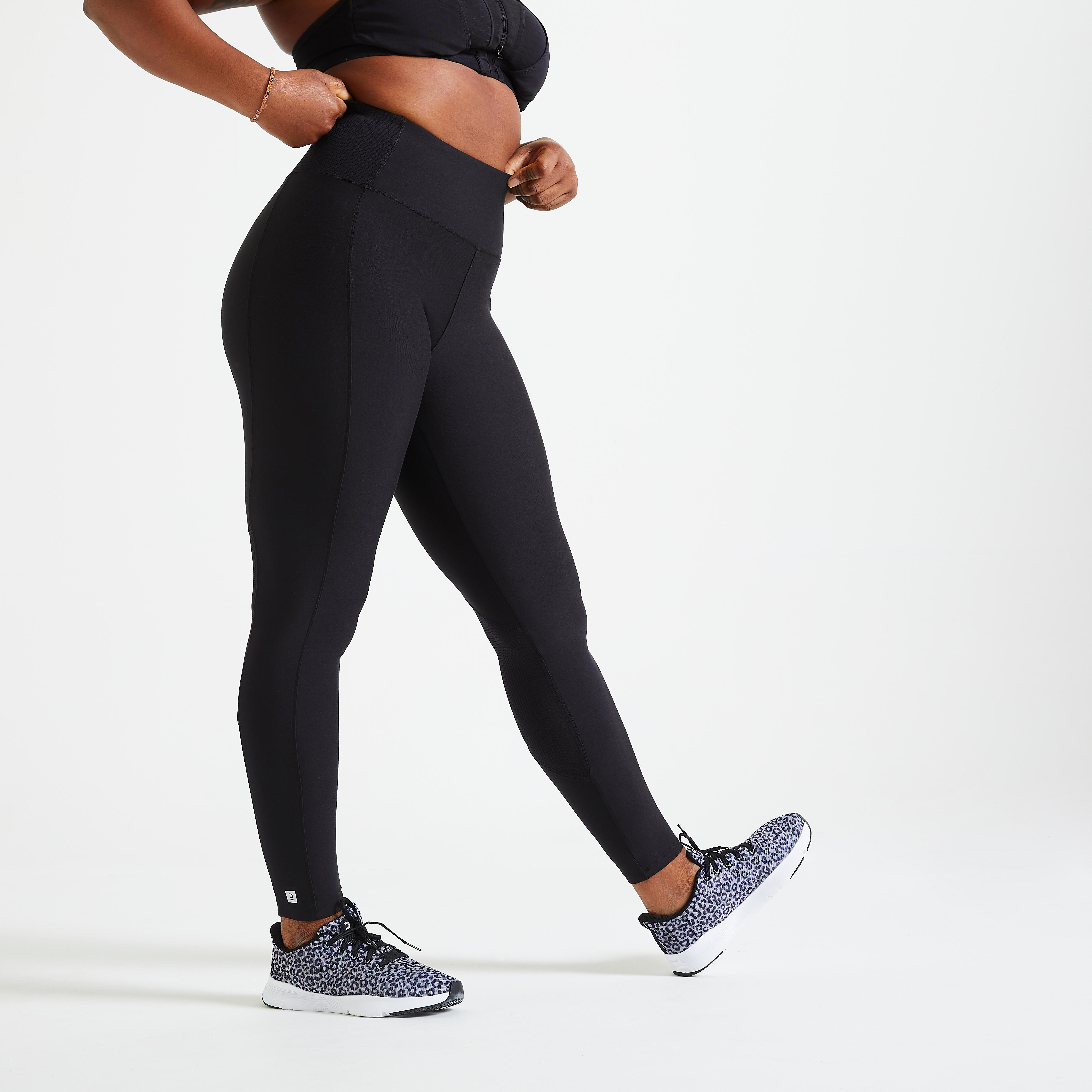 Legging avec poche t l phone Fitness Cardio Femme Noir Decathlon