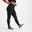 Női leggings fitneszhez FTI 120, telefonzsebes, fekete