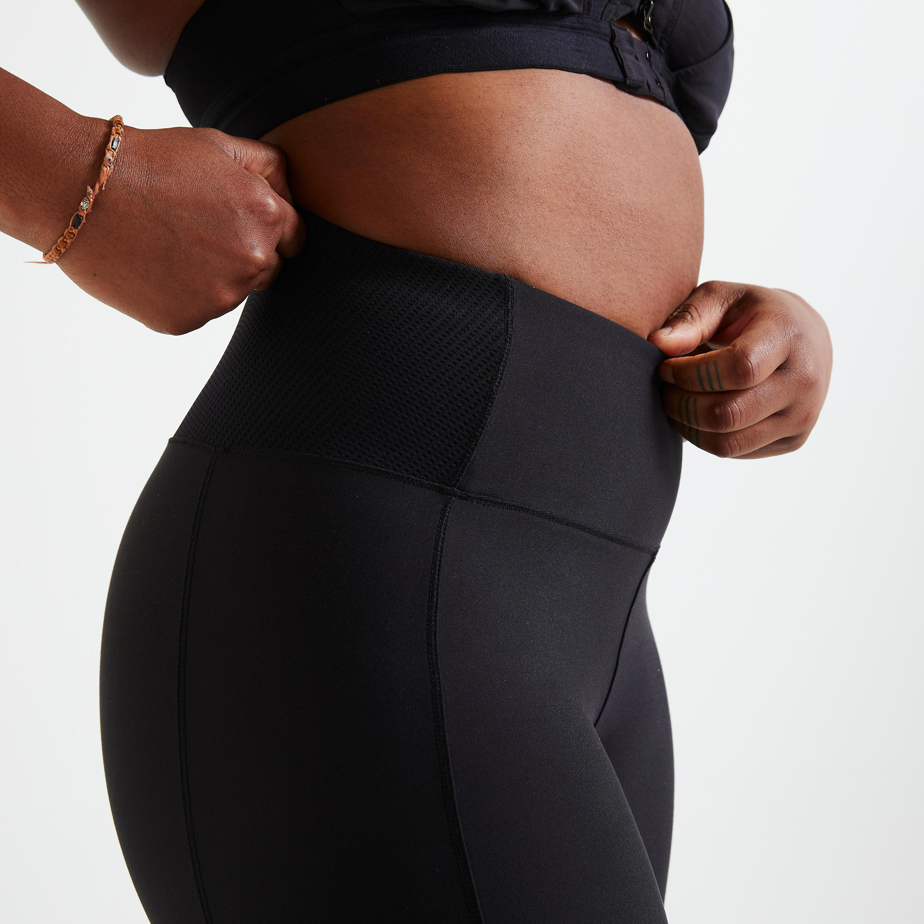 Women's phone pocket fitness high-waisted leggings, indigo - Decathlon