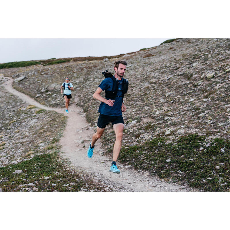 men s trail running shoes evadict race light sky blue and black decathlon