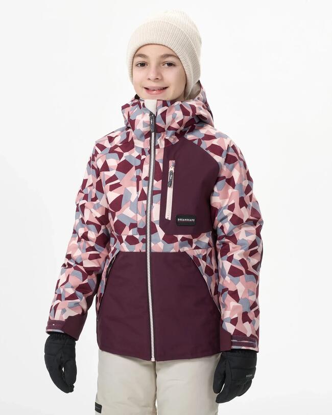 Kids’ Snowboard Jacket - SNB 500 Kid - Graphite Purple