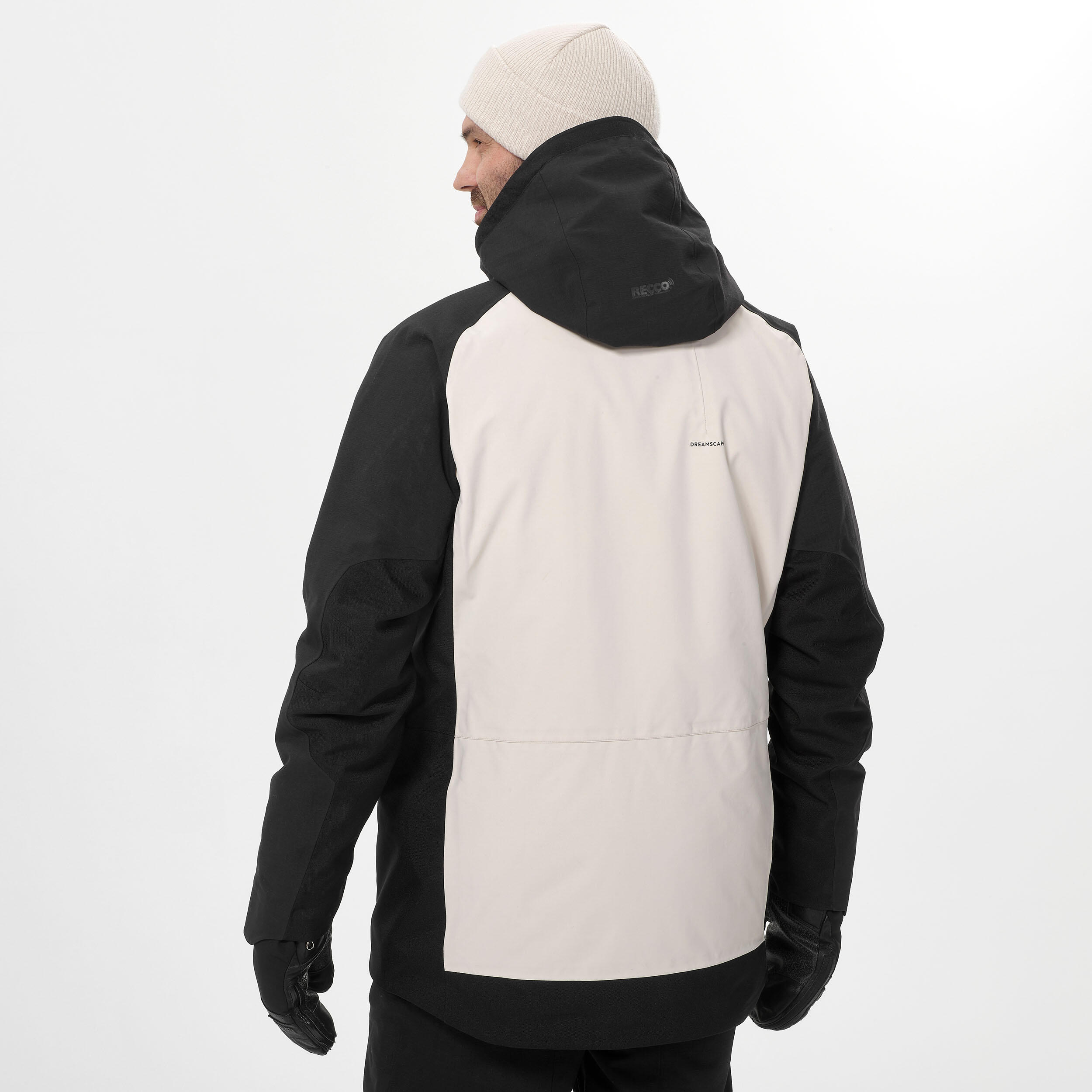 Chaqueta de snowboard resistente e impermeable hombre, SNB 900 UP beige y negro  4/24