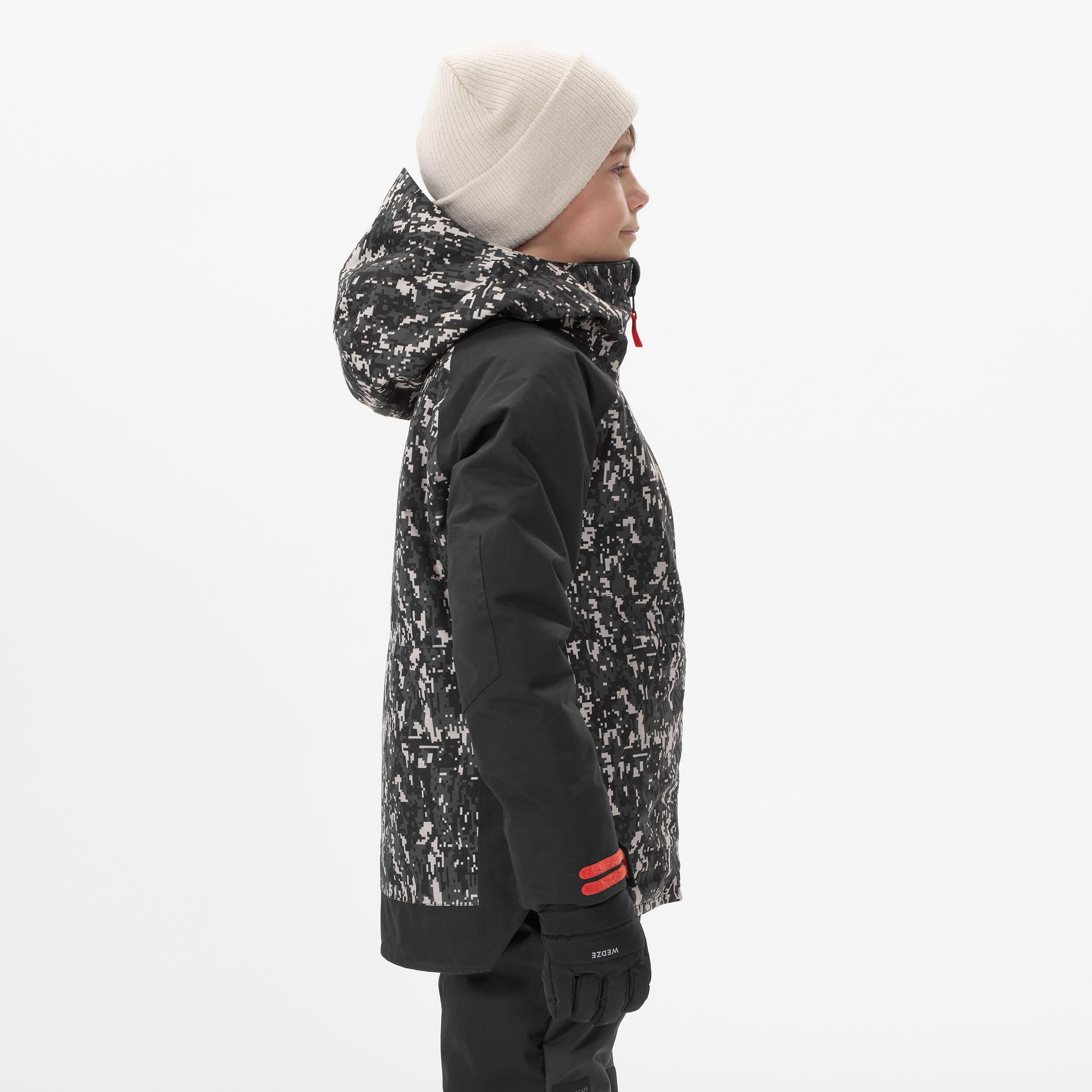 Kids snowboard jacket - SNB 500 kid - black graph