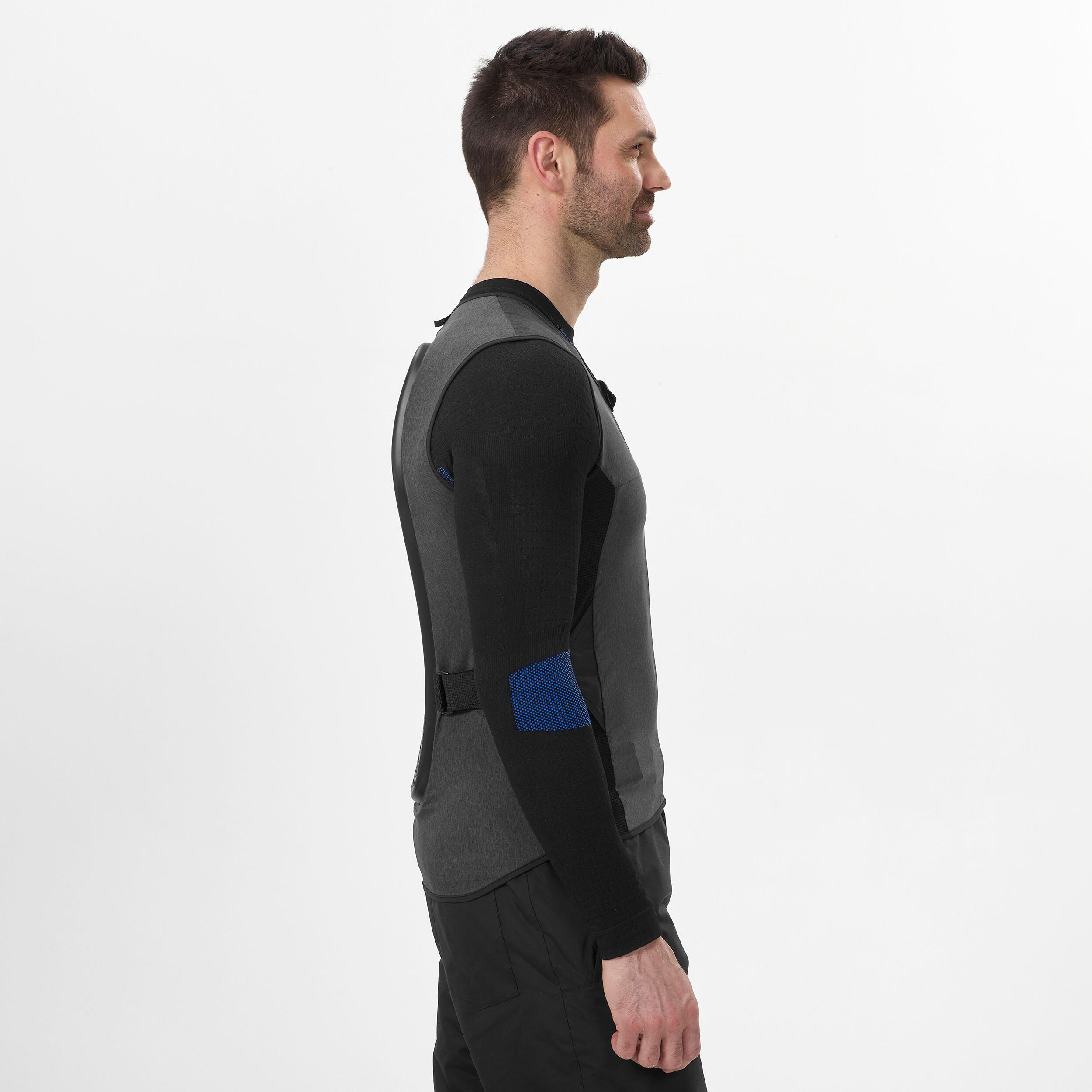 High-support adjustable men's ski back protector, DBCK 500 grey 11/13