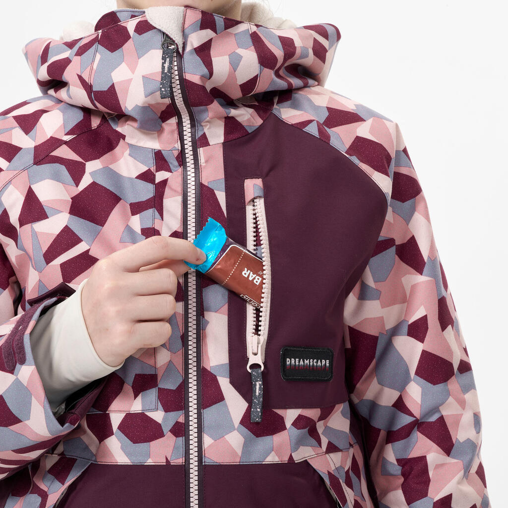 Grafitno vijoličasta deskarska jakna SNB 500 za otroke
