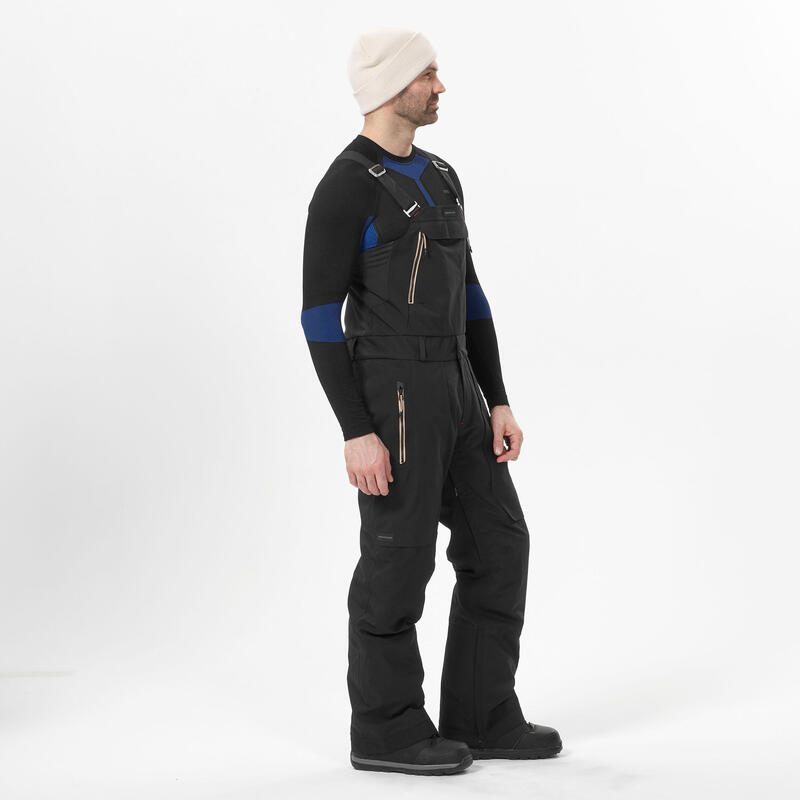 男款單板滑雪吊帶褲與長褲900 UP黑色