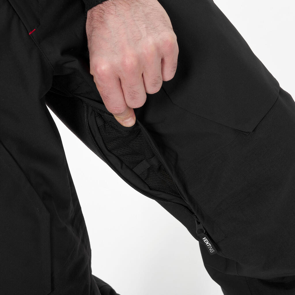 Vyriškos neperšlampamos snieglentininkų kelnės su petnešomis „SNB 900 UP“, juodos
