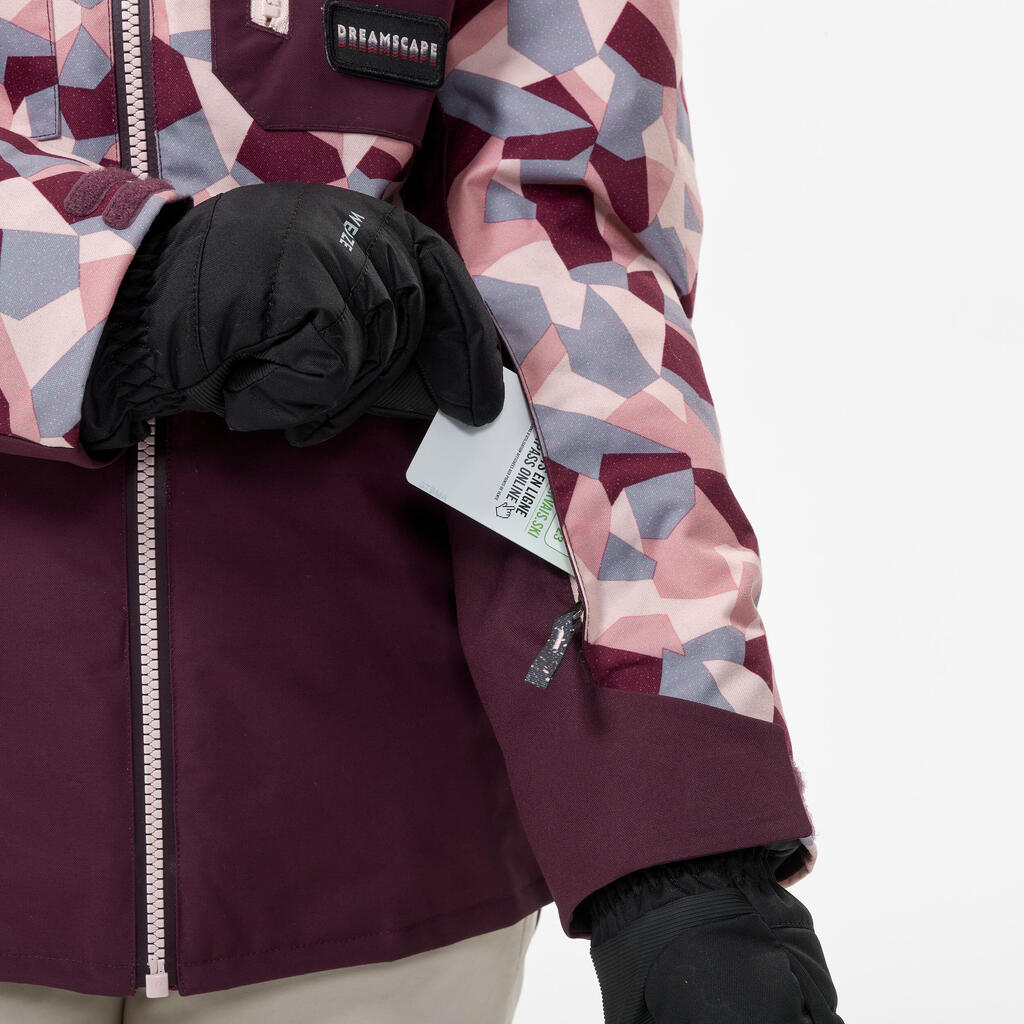 Kids’ Snowboard Jacket - SNB 500 Kid - Graphite Purple