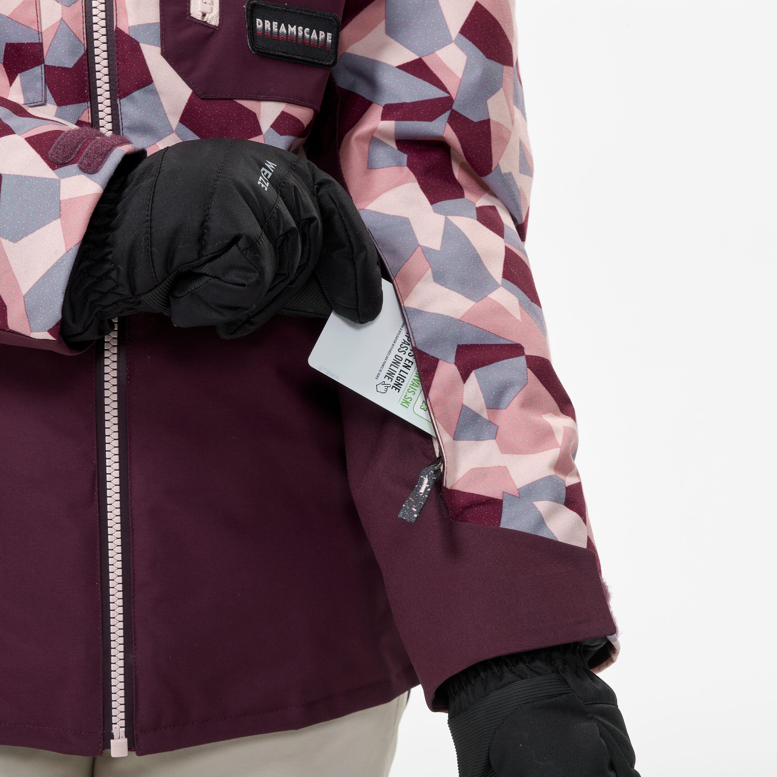 Kids’ Snowboard Jacket - SNB 500 Kid - Graphite Purple 9/11
