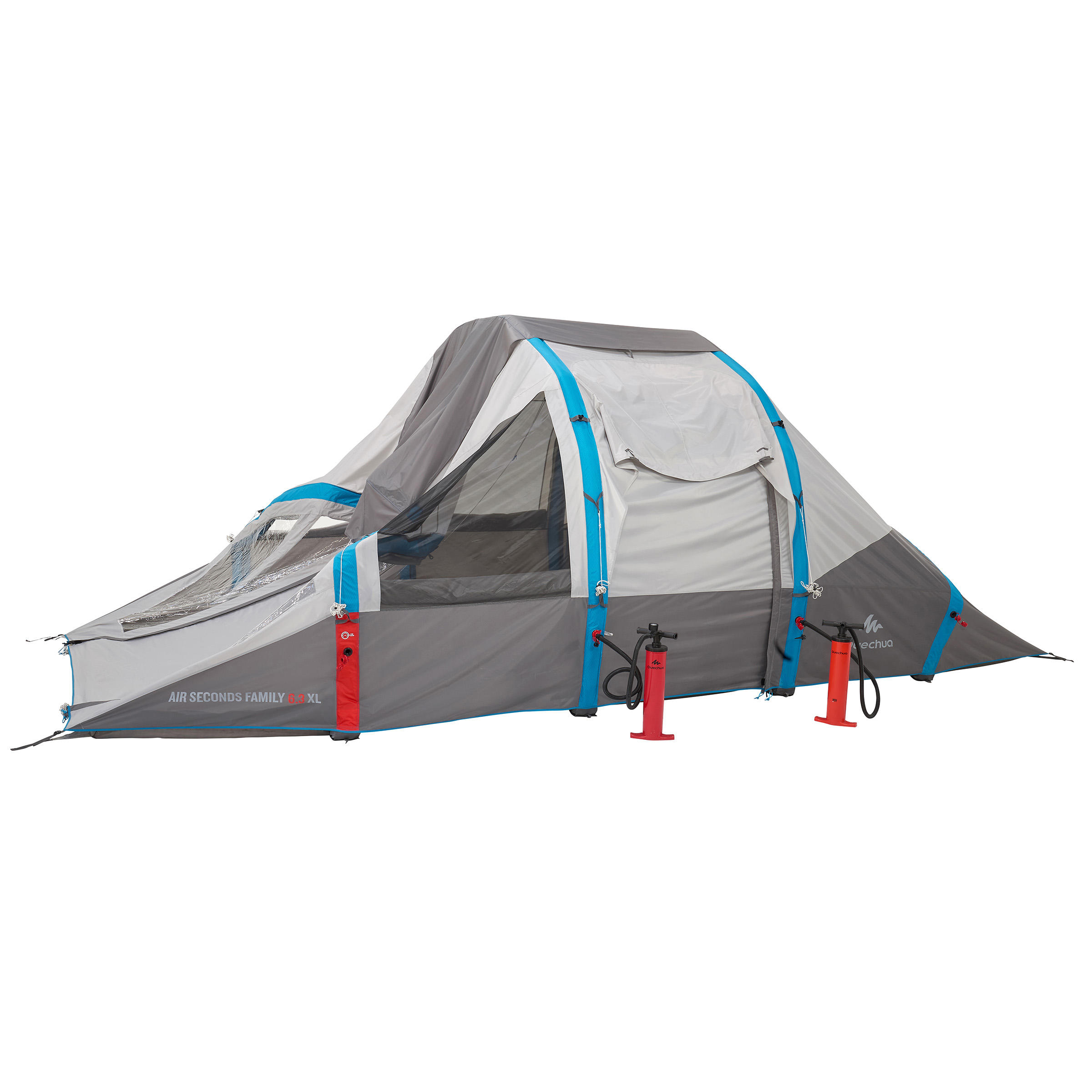 Air seconds family tent 6.3xl | 6 people grey - Decathlon