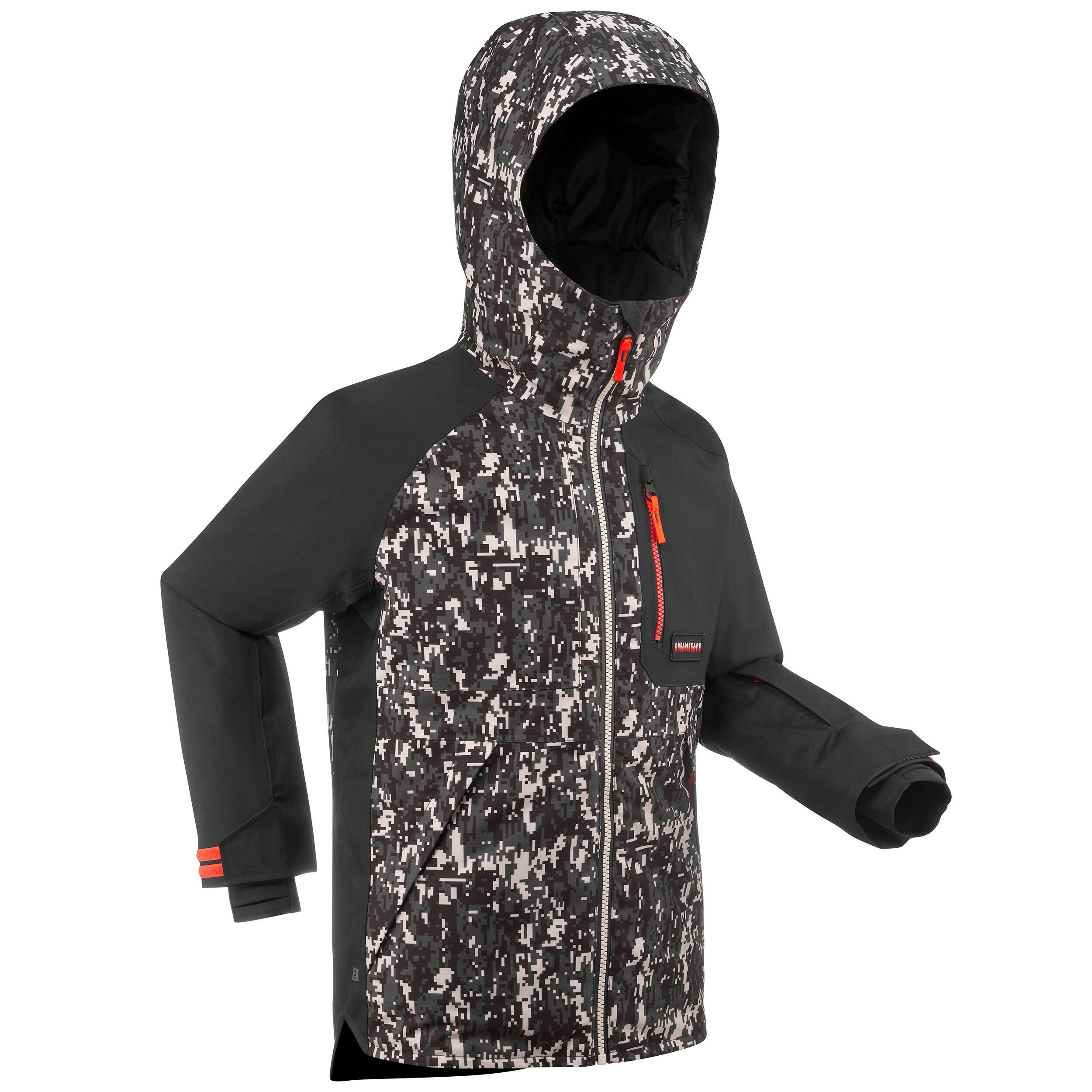 Kids snowboard jacket - SNB 500 kid - black graph