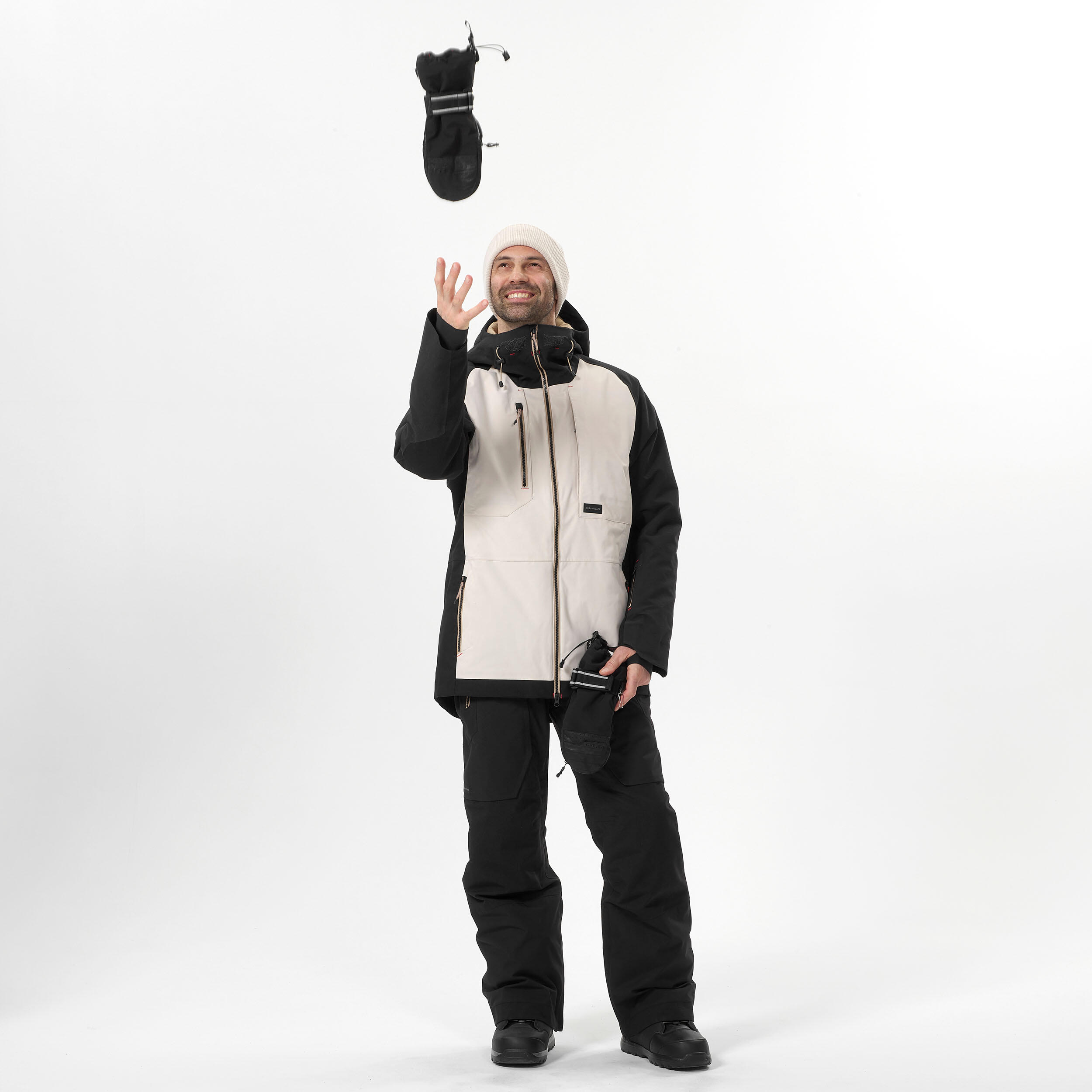 Men's Snowboard Jacket - 900 Beige - DREAMSCAPE
