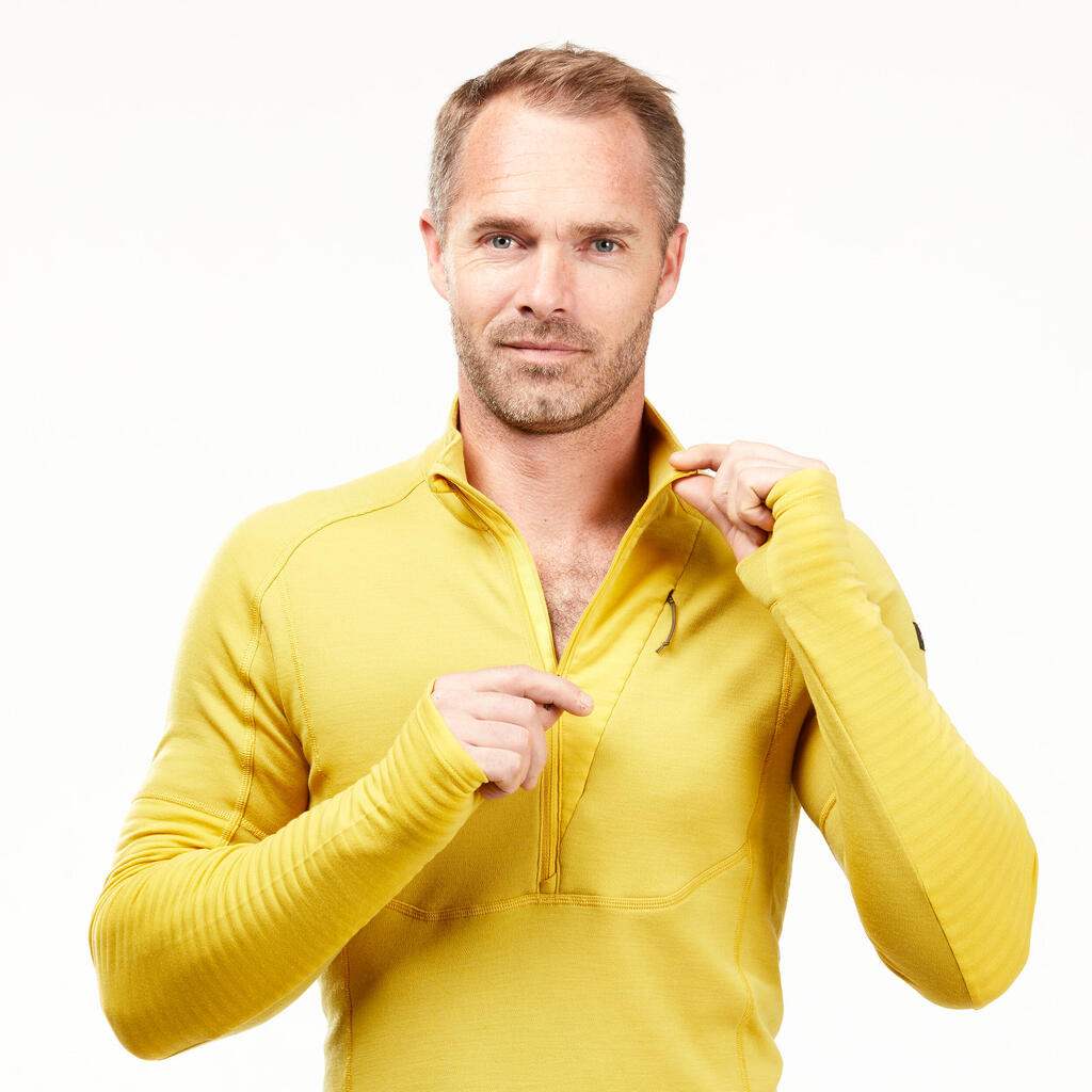 Vīriešu merīnvilnas pārgājienu krekls ar garām piedurknēm “MT900”