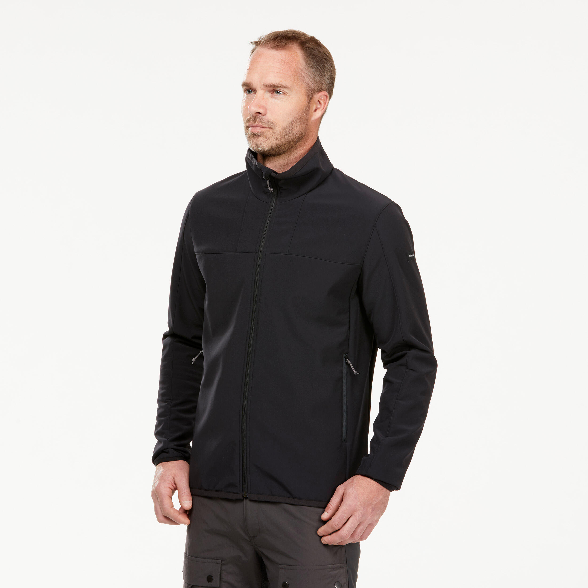 FORCLAZ Softshelljacke Herren winddicht Trekking - MT100 schwarz