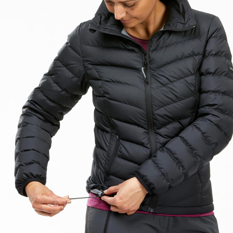 Daunenjacke Damen Komfort bis -10 °C Bergtrekking - MT500 schwarz 