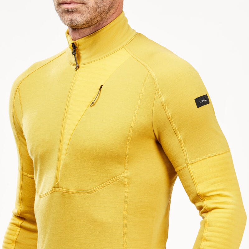 Camisola de trekking em lã de merino - MT900 amarelo - Homem