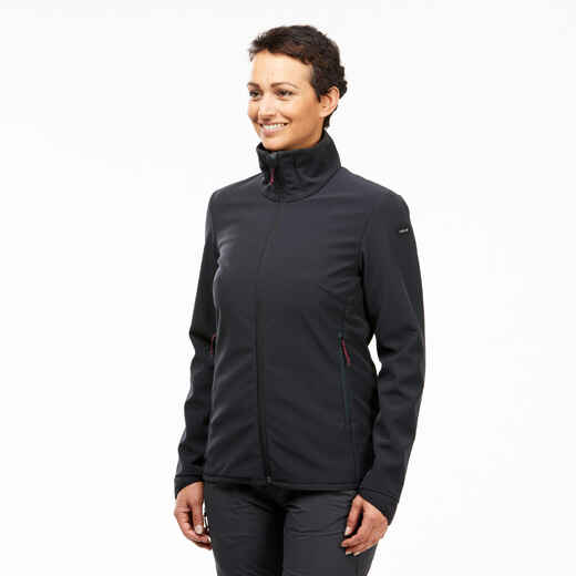 
      Softshelljacke Damen winddicht warm Wandern - MT100 schwarz 
  