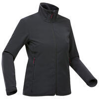 Veste softshell chaude coupe vent - MT100 WINDWARM noir femme