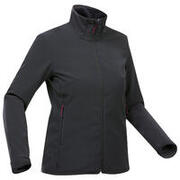Women's Windproof Warm Softshell Jacket MT100 Windwarm - black