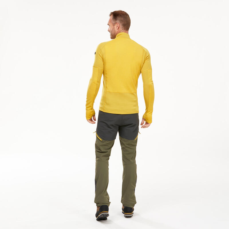 T-shirt lana merinos montagna uomo MT900 WOOL 1/2 ZIP gialla