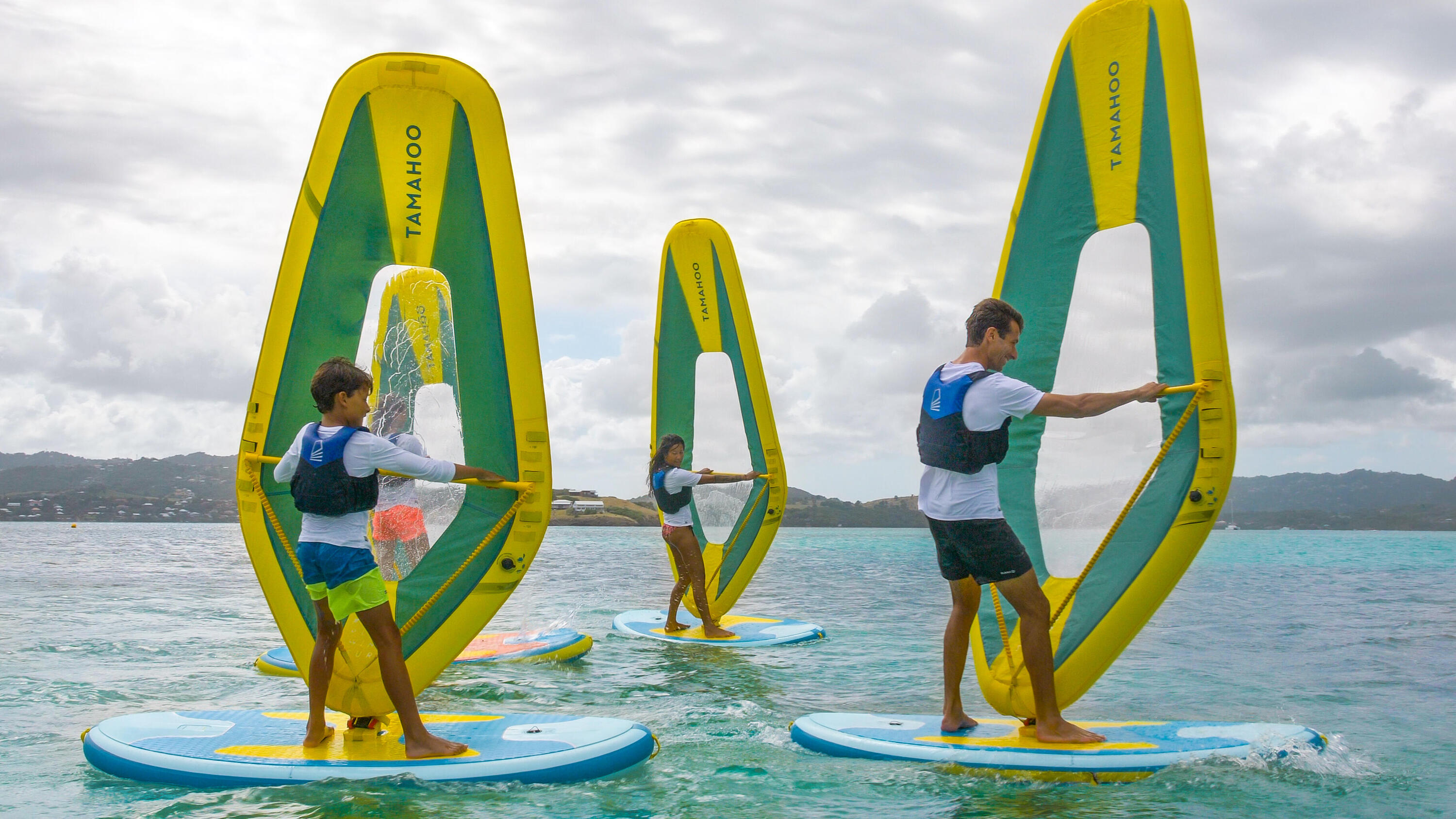 Vela gonfiabile windsurf 100 L/XL azzurra 23/31