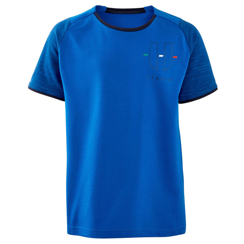 Camiseta Italia niños Kipsta FF100 azul