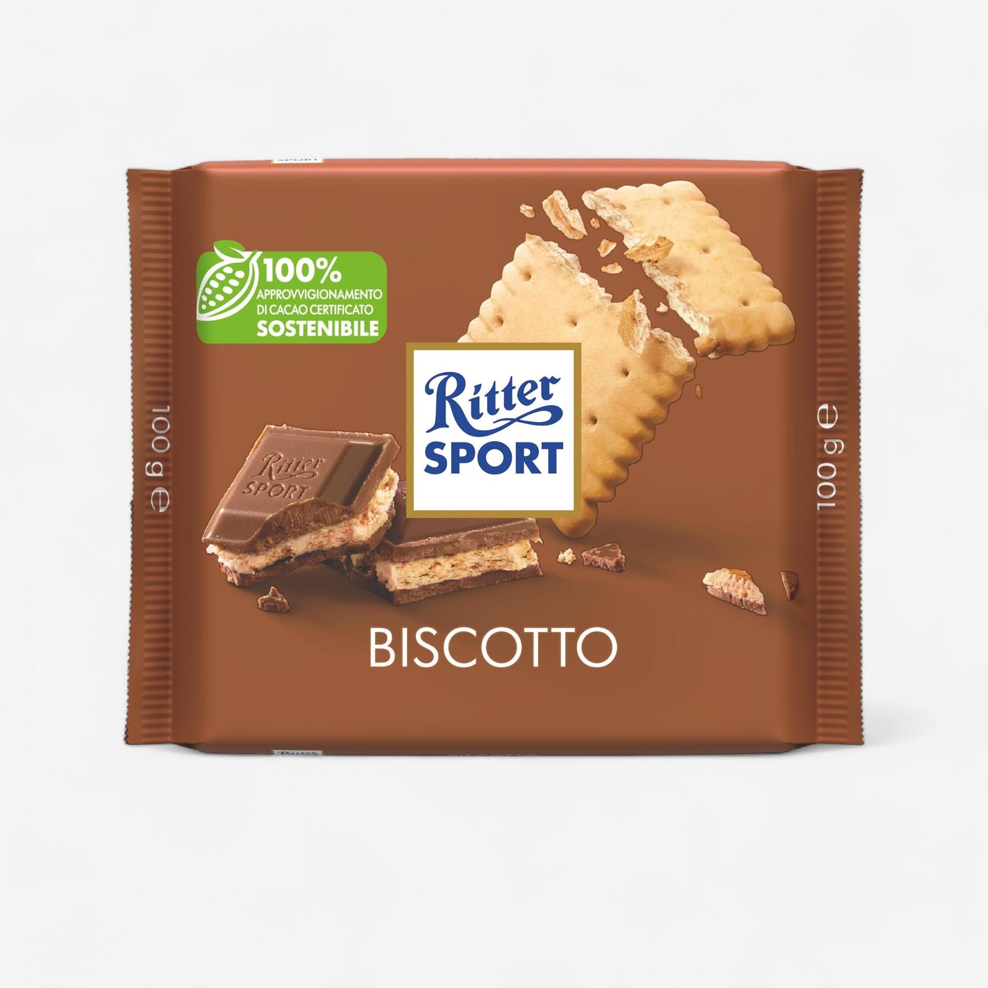 RITTER SPORT BARRETTA ENERGETICA RITTER SPORT BISCOTTO E CIOCCOLATO LATTE PRIMA DURANTE DOPO