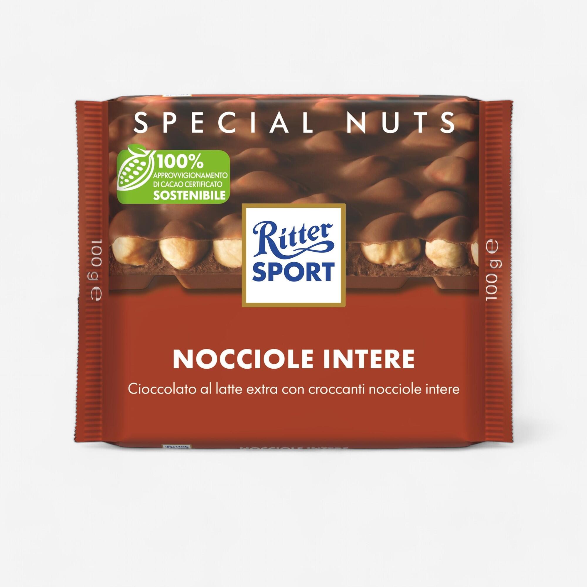 RITTER SPORT BARRETTA ENERGETICA  RITTER SPORT NOCCIOLE INTERE PRIMA DURANTE DOPO ALLENAMENTO