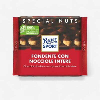 BARRETTA ENERGETICA RITTER SPORT FONDENTE NOCCIOLE INTERE PRIMA DURANTE DOPO