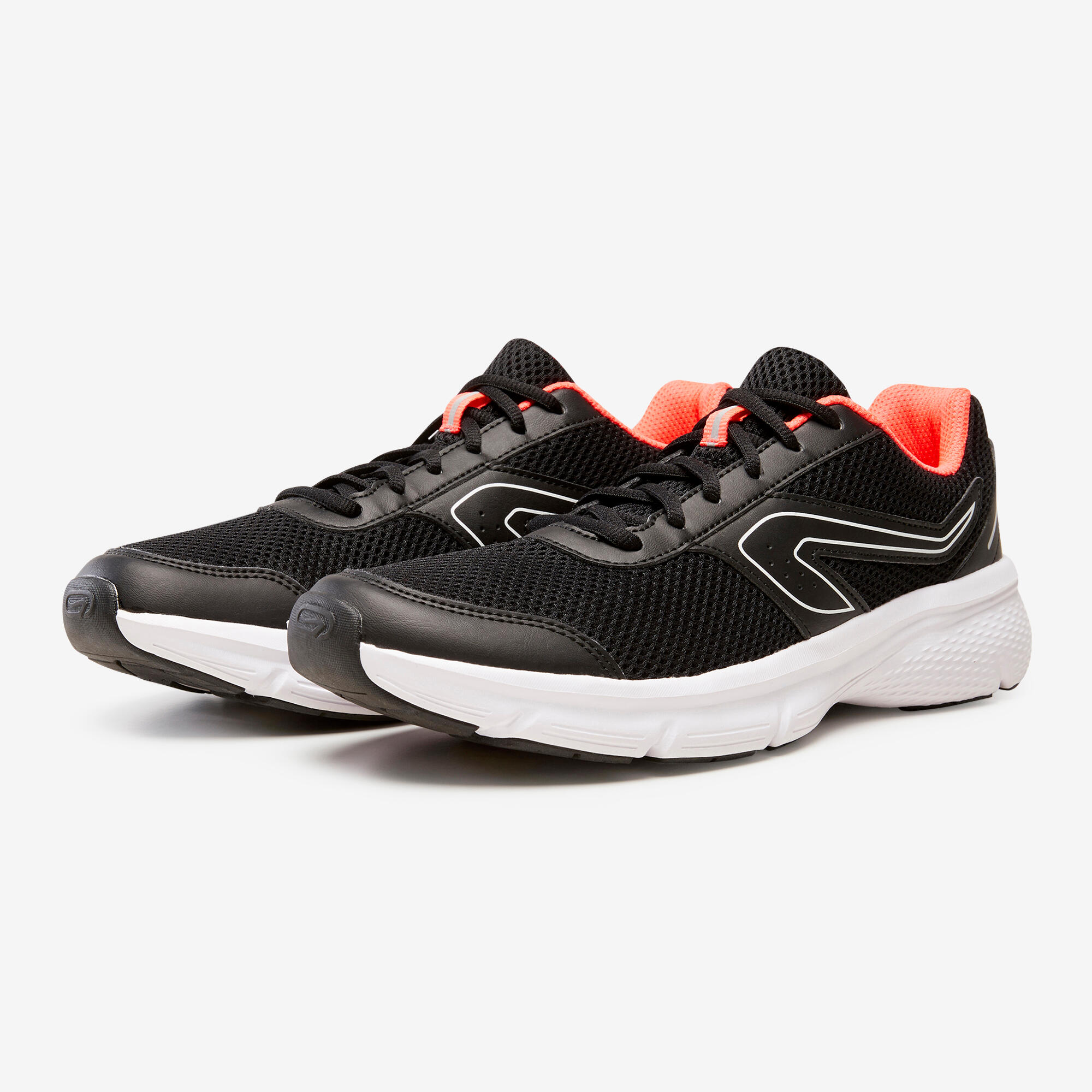 WOMEN'S CUSHION JOGGING SHOES BLACK/CORAL