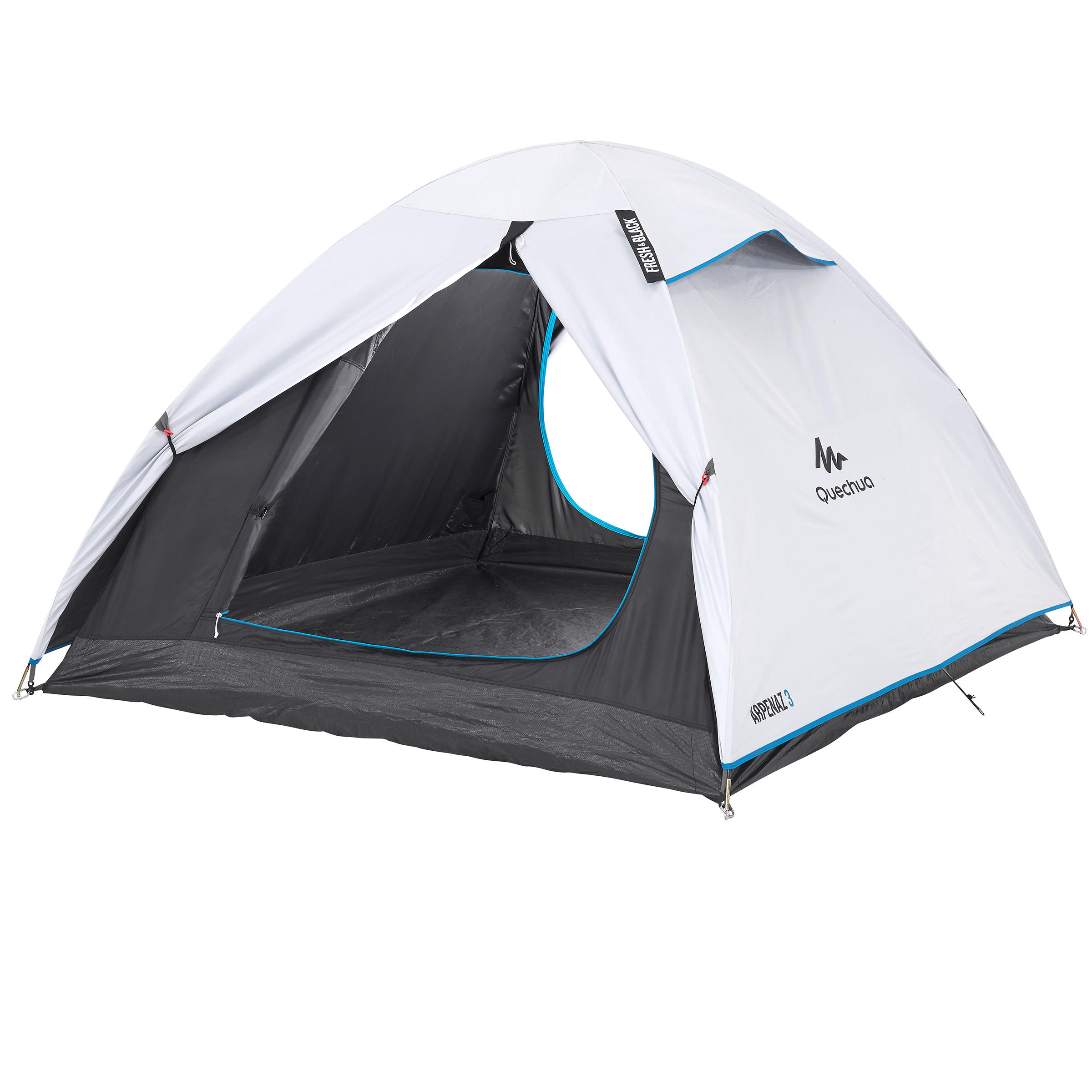 person camping tent white