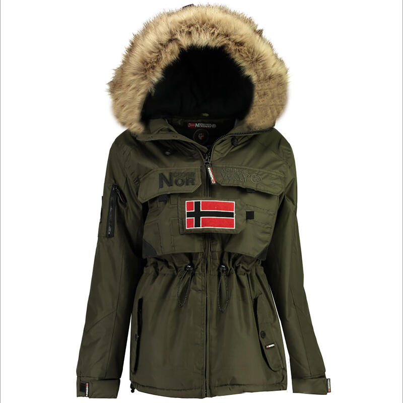 Abrigo Chaqueta Norway Mujer Montaña y Trekking Bellaciao Caqui