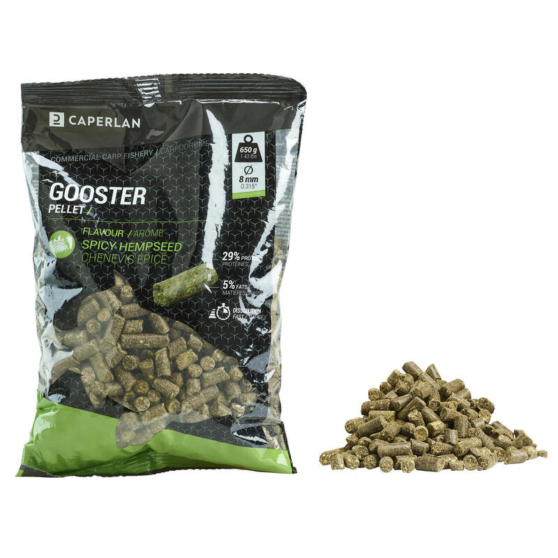 Gooster Pellet Pesca Carpa Cañamón Especiado 8 mm 0,65 kg