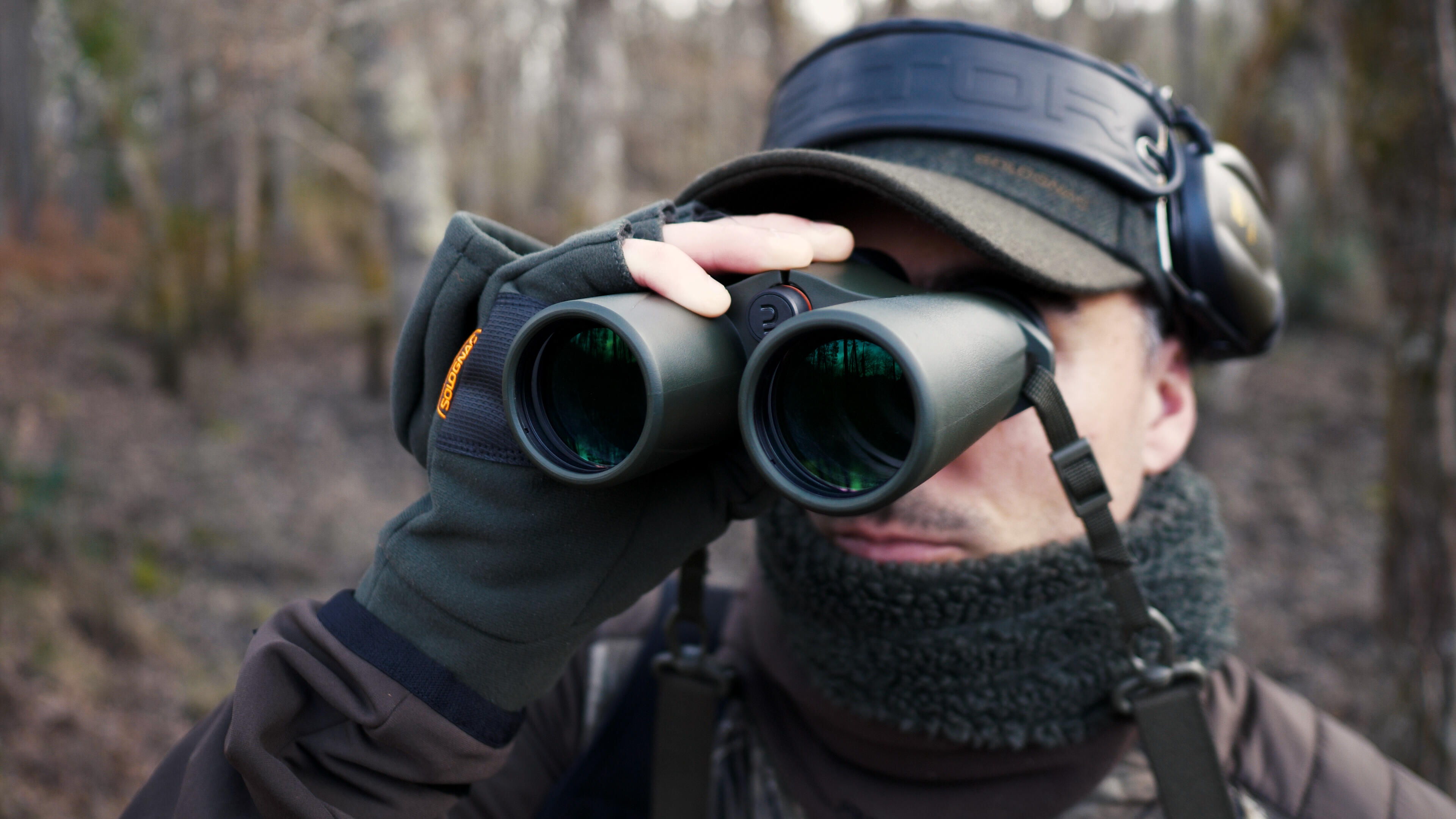Waterproof Hunting Binoculars 10x42 - 500 Khaki - SOLOGNAC