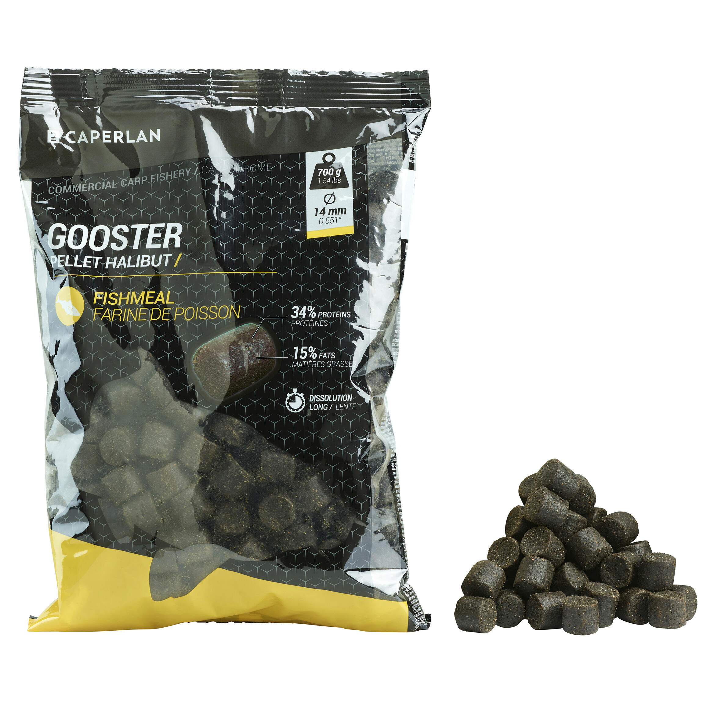 CAPERLAN GOOSTER HALIBUT PELLET 14 MM 0.7 KG FOR STILL FISHING FOR CARP