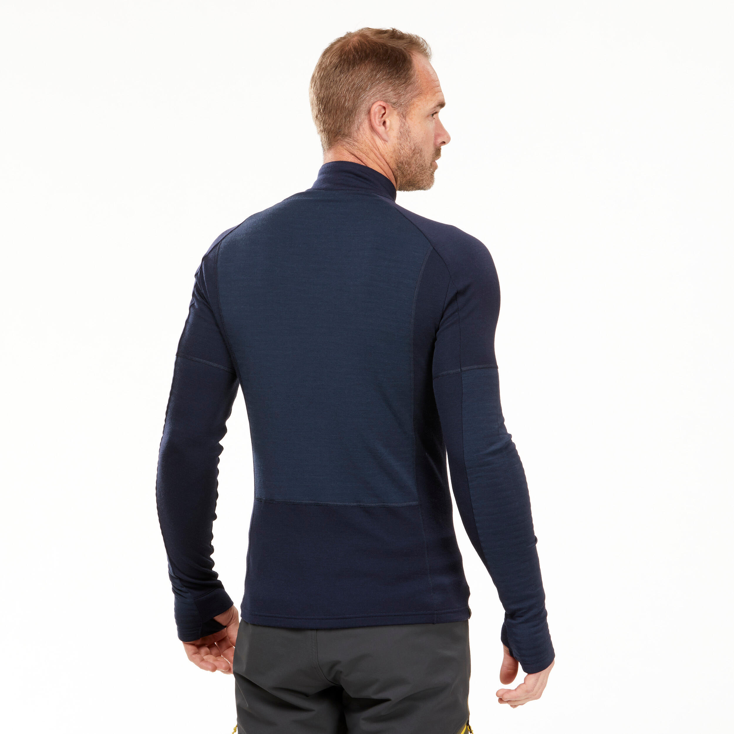 Chandail à manches longues et demi-zip en laine mérinos homme, MT 900 5/21