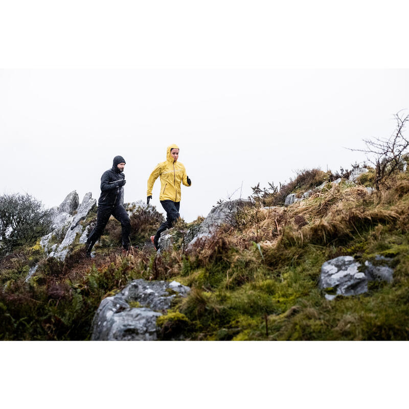 Pantalon de Trening Impermeabil Alergare Trail Running Negru Damă 