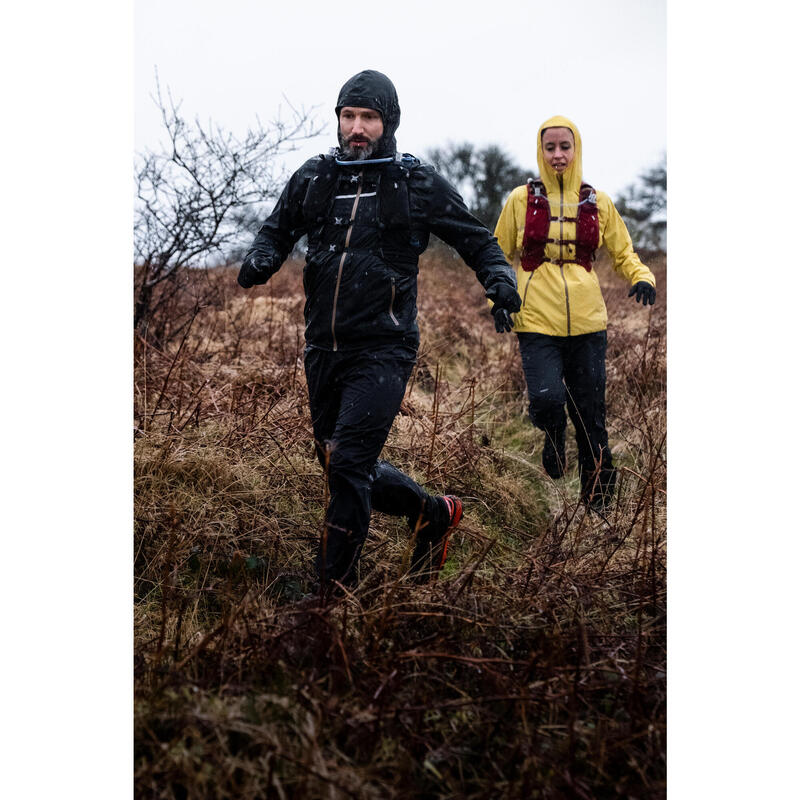 Lauf-Regenhose Trail wasserdicht Herren schwarz