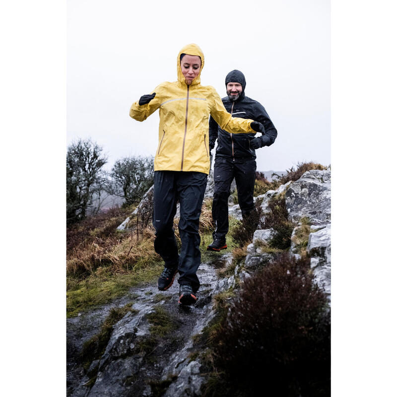 Lauf-Regenhose Trail wasserdicht Herren schwarz