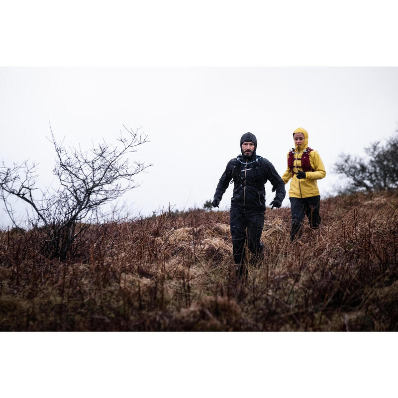 Lauf-Regenhose Trail wasserdicht Herren schwarz