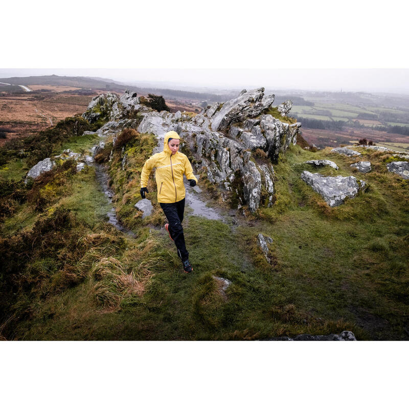 Lauf-Regenhose Trailrunning Damen wasserdicht - Run 900 Rain schwarz