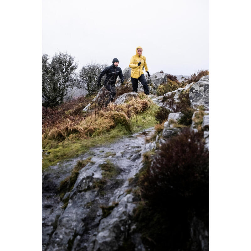 Lauf-Regenjacke Trail Damen ockergelb