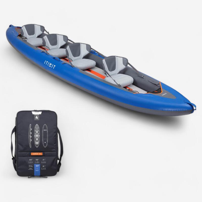 CANOE KAYAK GONFLABLE RANDONNEE FOND HAUTE PRESSION DROP STITCH X100+ 4 PLACES