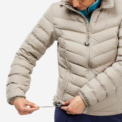 Donsjas voor bergtrekking dames mt500 10°c beige