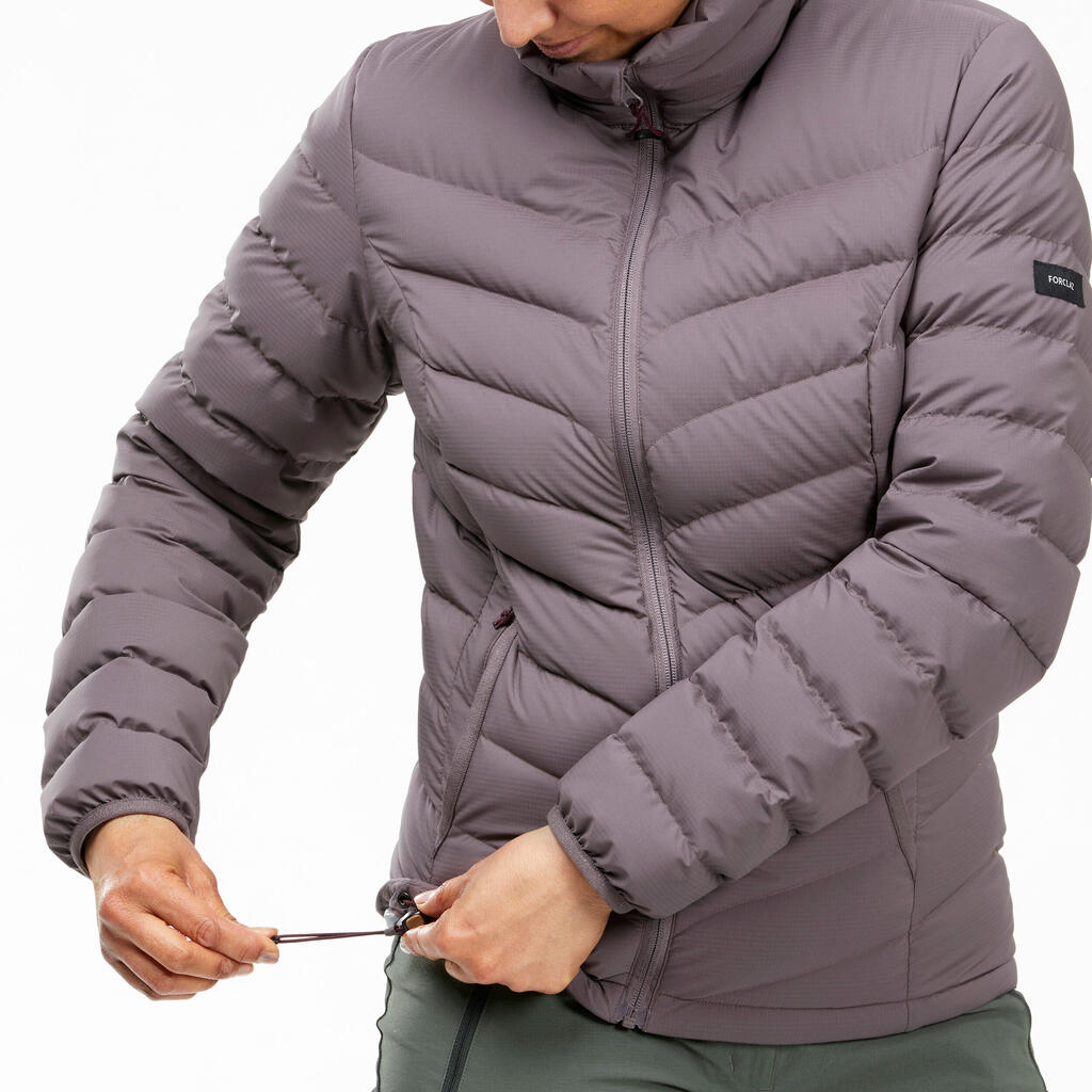 Daunenjacke Damen Komfort bis -10 °C Bergtrekking - MT500 lila 
