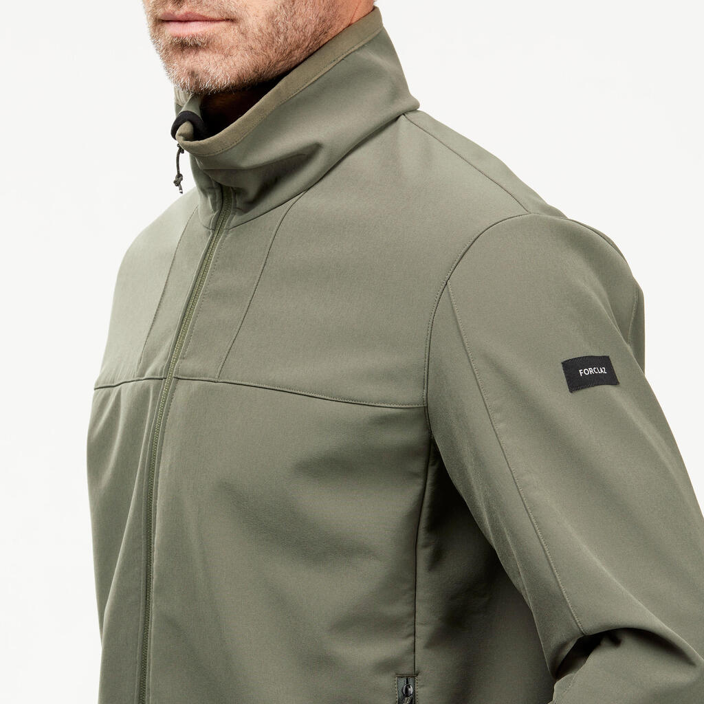 Jakna za treking MT100 Softshell vetrootporna muška - kaki
