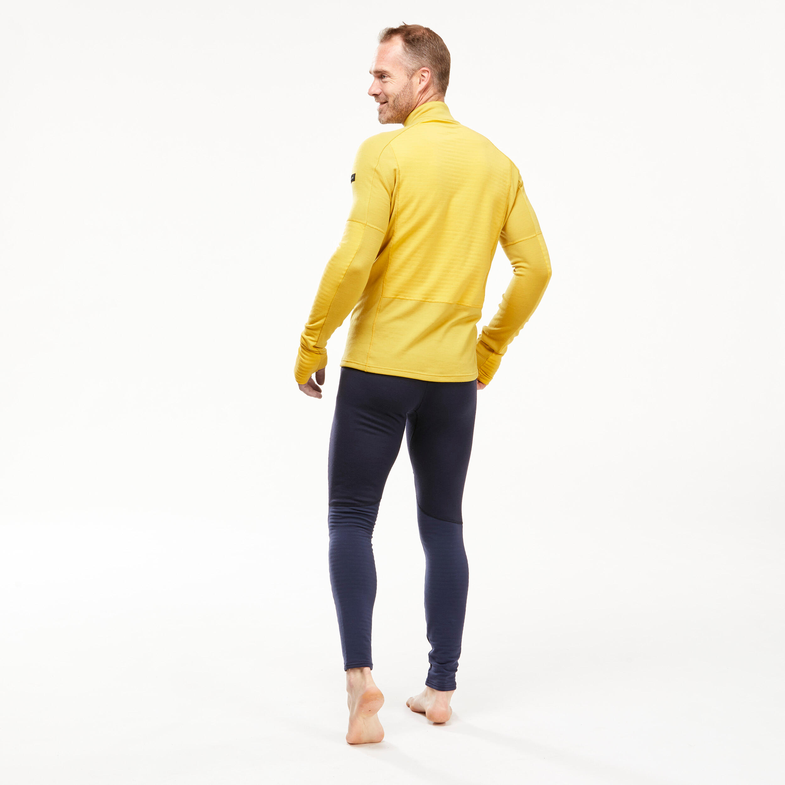 Collant en laine mérinos homme – Trek 900 bleu foncé - FORCLAZ