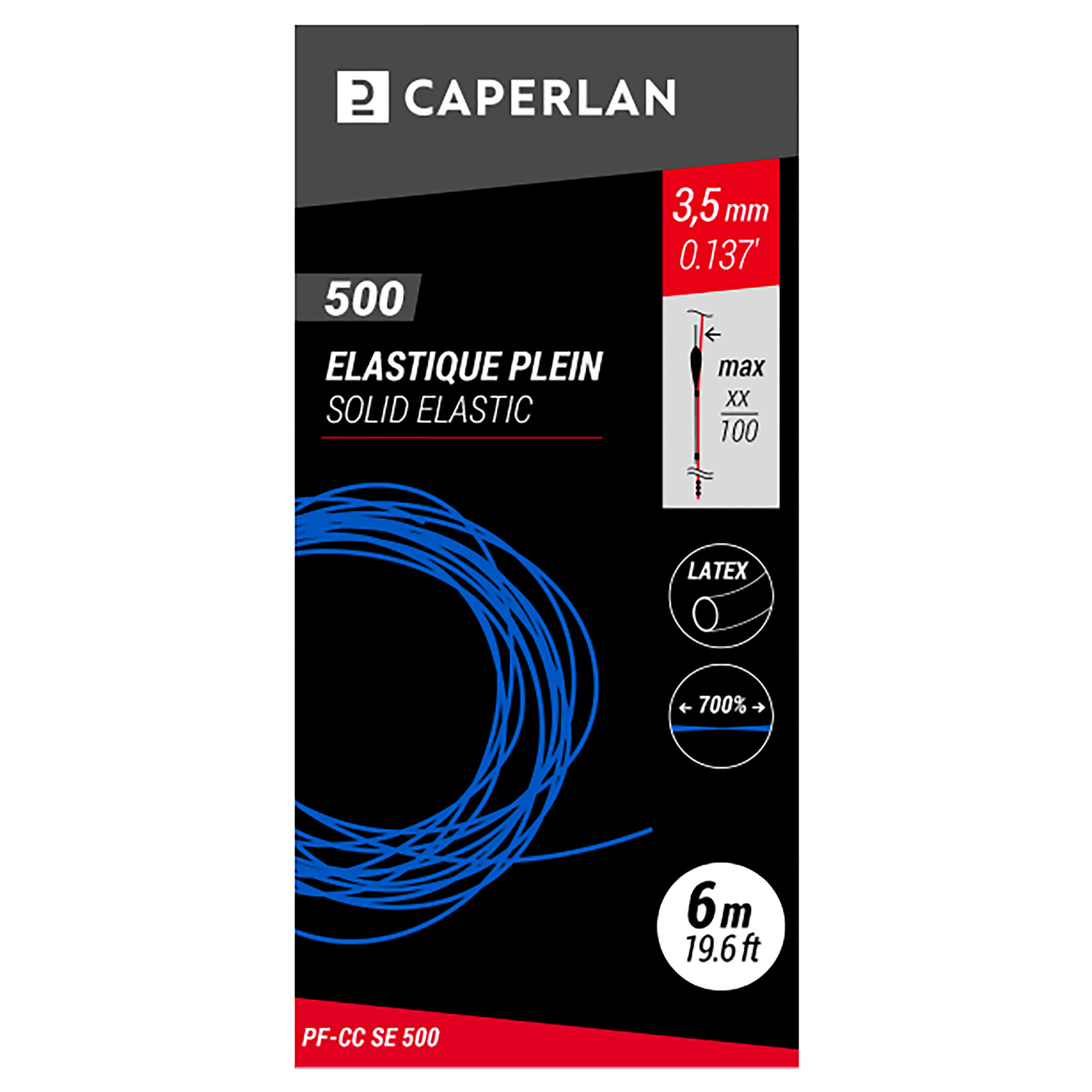 ELASTIQUE PLEIN EN LATEX PFCC SE 500 3,5MM 6M 4/9