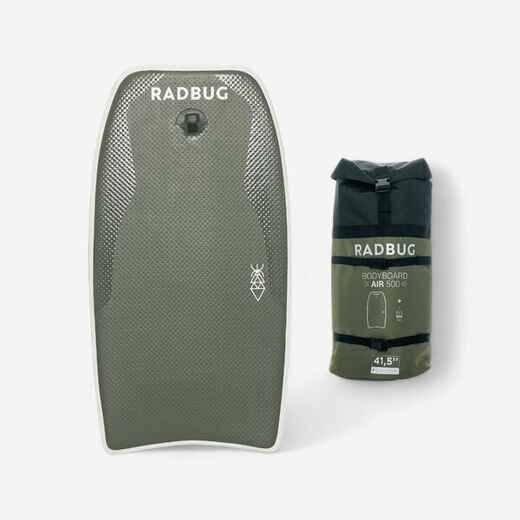 
      AIR 500 inflatable bodyboard with backpack - khaki. Pump not included.
  